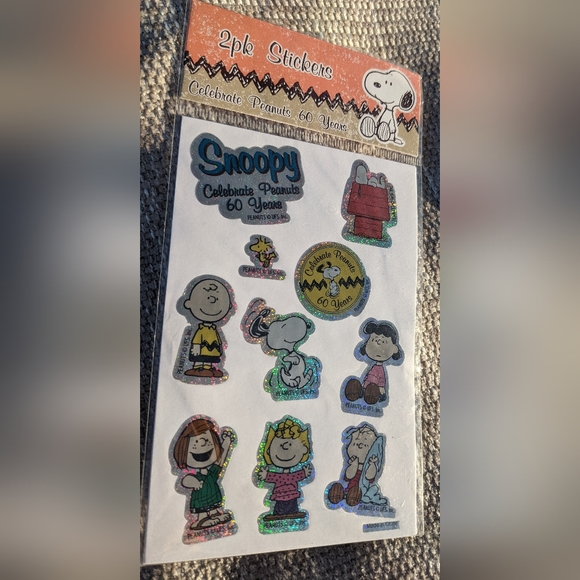 2010 Snoopy 3 Packs Of Stickers To Celebrate PEANUTS 60 YEARS 2 Sheets Each - Picture 11 of 11